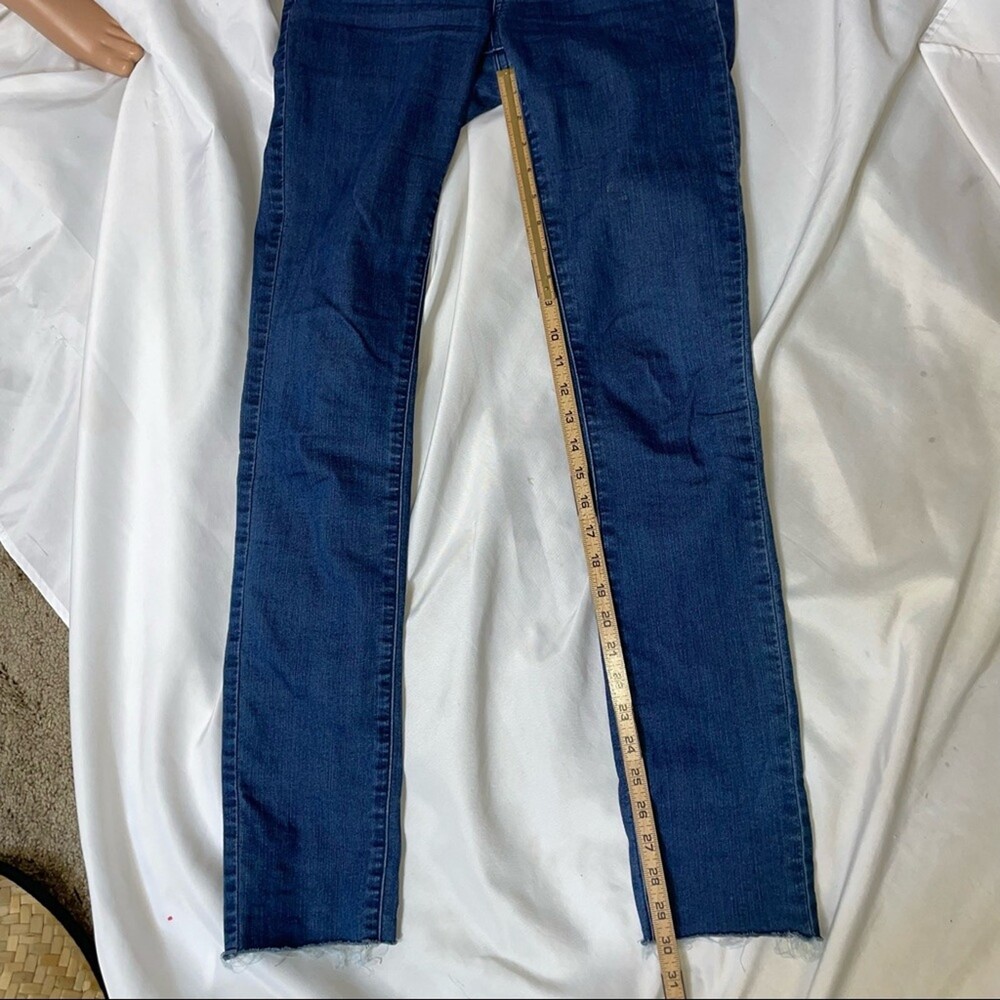 Prana dark wash stretch, raw hem skinny jeans SZ 25" waist - Picture 9 of 11